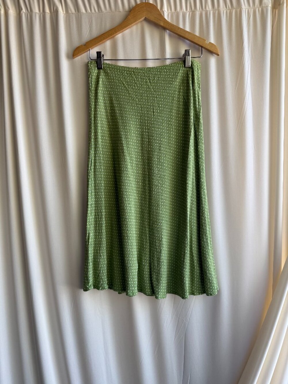 Vintage Boho Paisley Patchwork Reversible Midi Skirt Green Yellow Pink Size S/M
